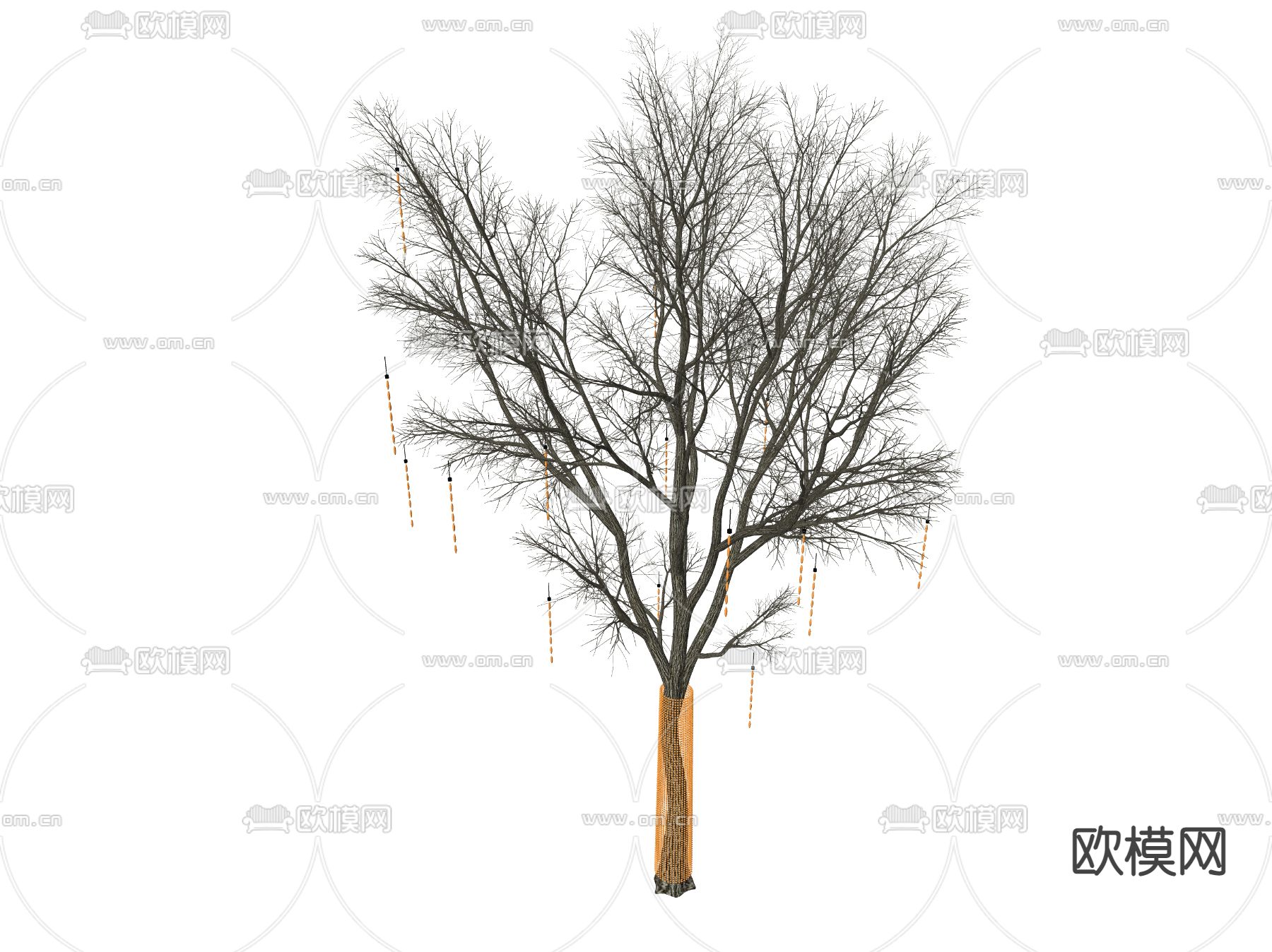 霓虹灯景观树su模型下载（渲染图2）