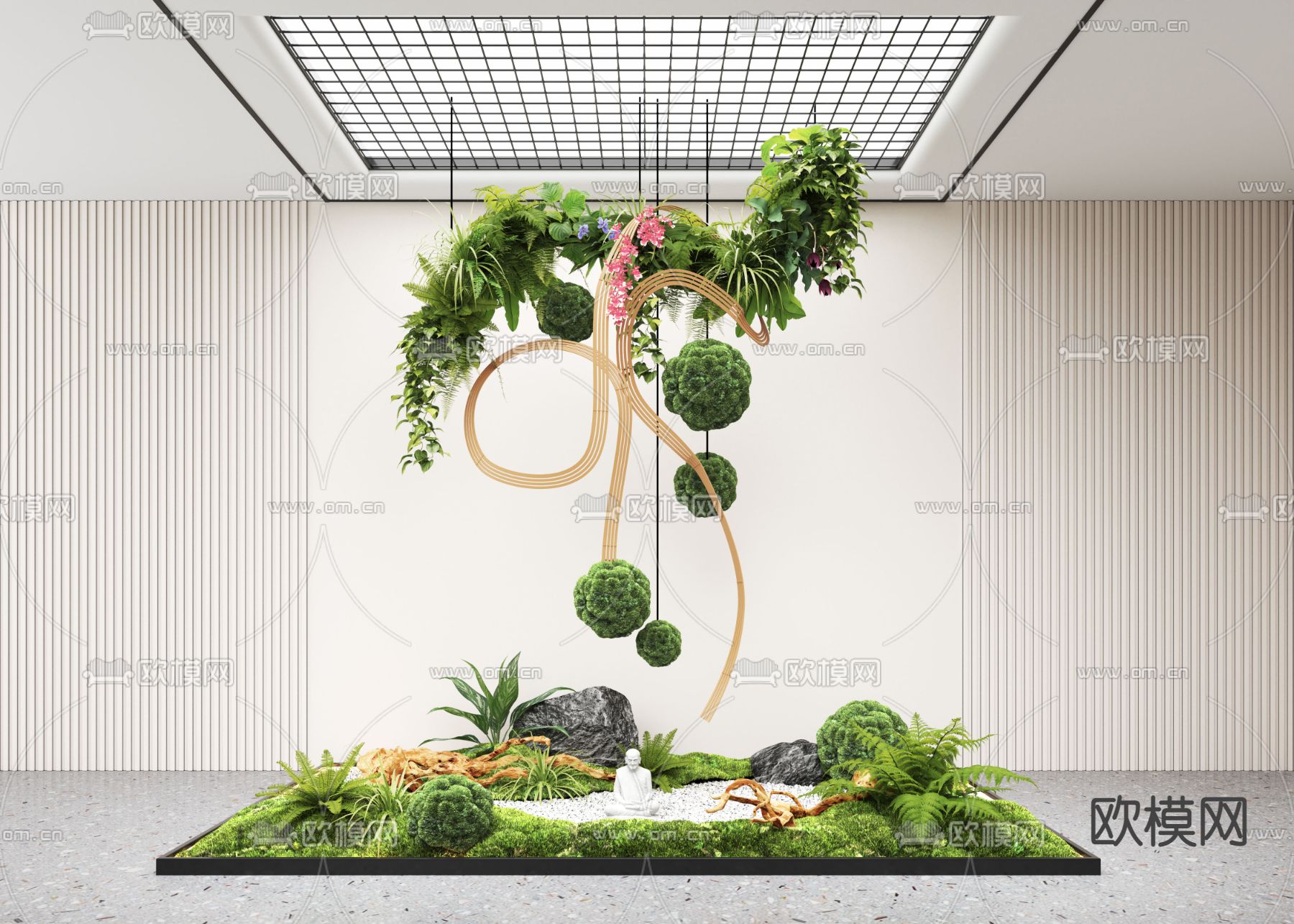 室内景观 植物堆3d模型