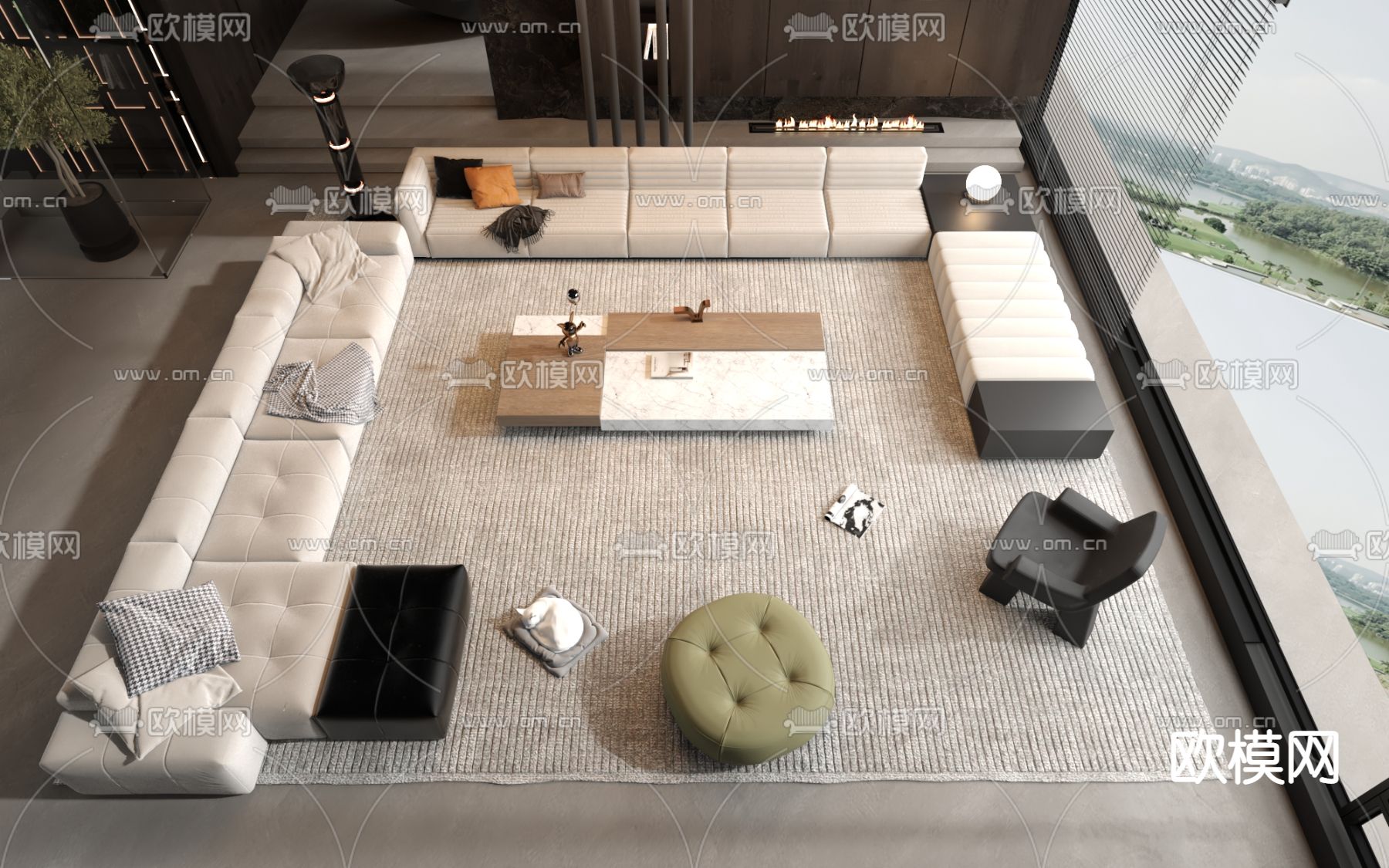 Minotti 组合沙发3d模型下载