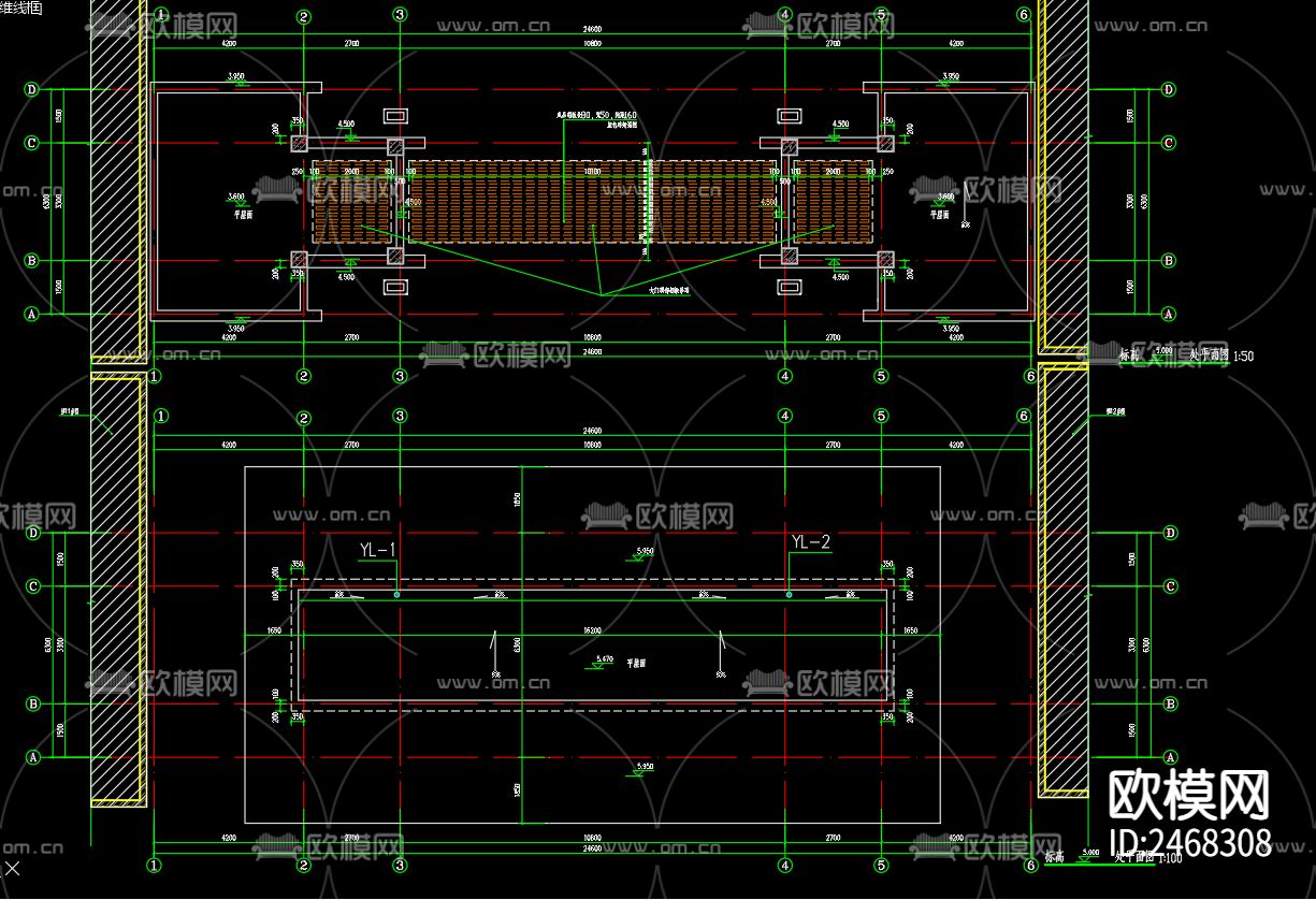 观景府南大门给排水CAD施工图下载（渲染图3）