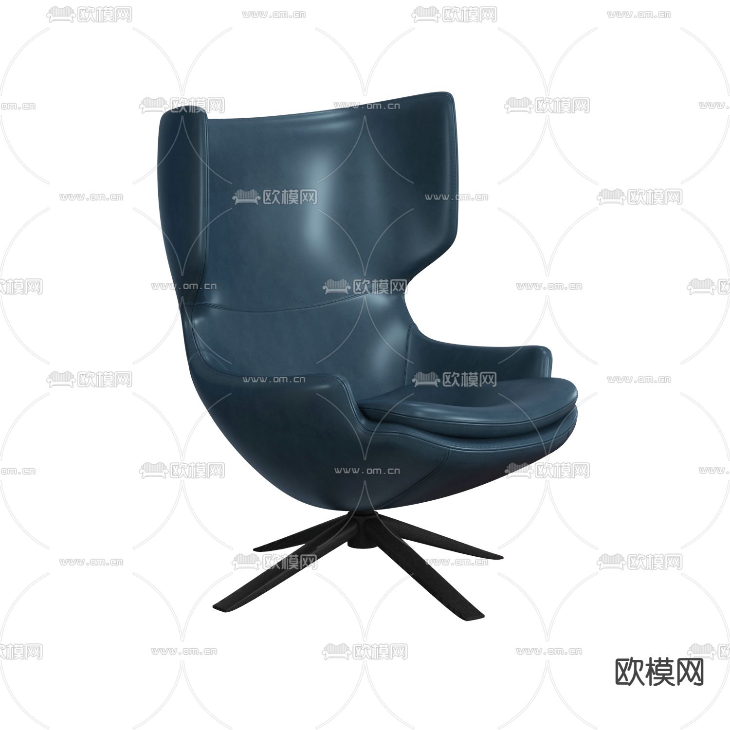 现代轻奢创意皮革休闲椅免费3d模型下载