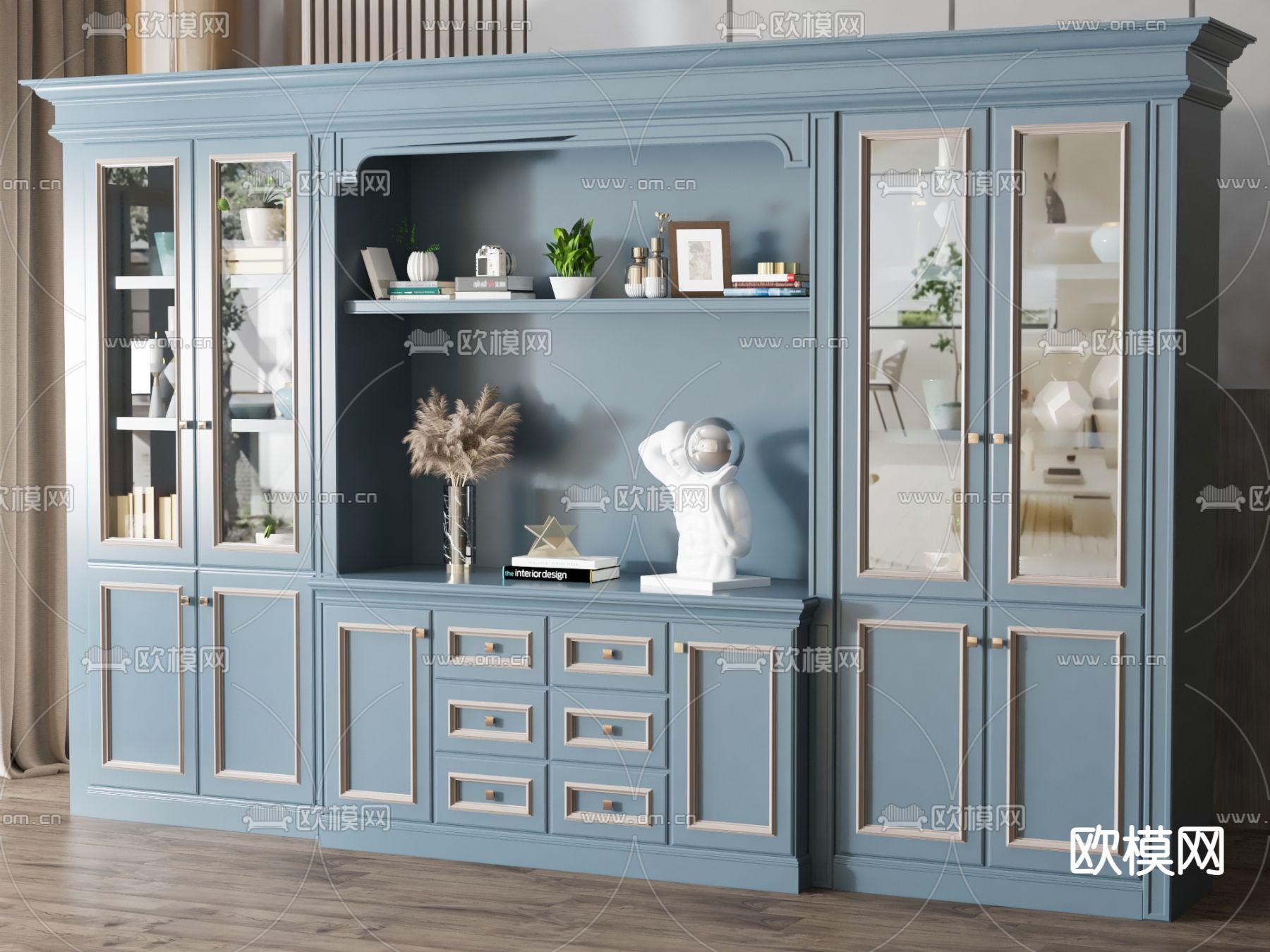 简欧装饰柜 储物柜3d模型下载