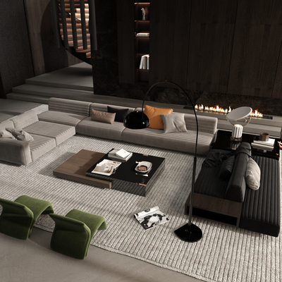  米洛提Minotti 组合沙发su模型 