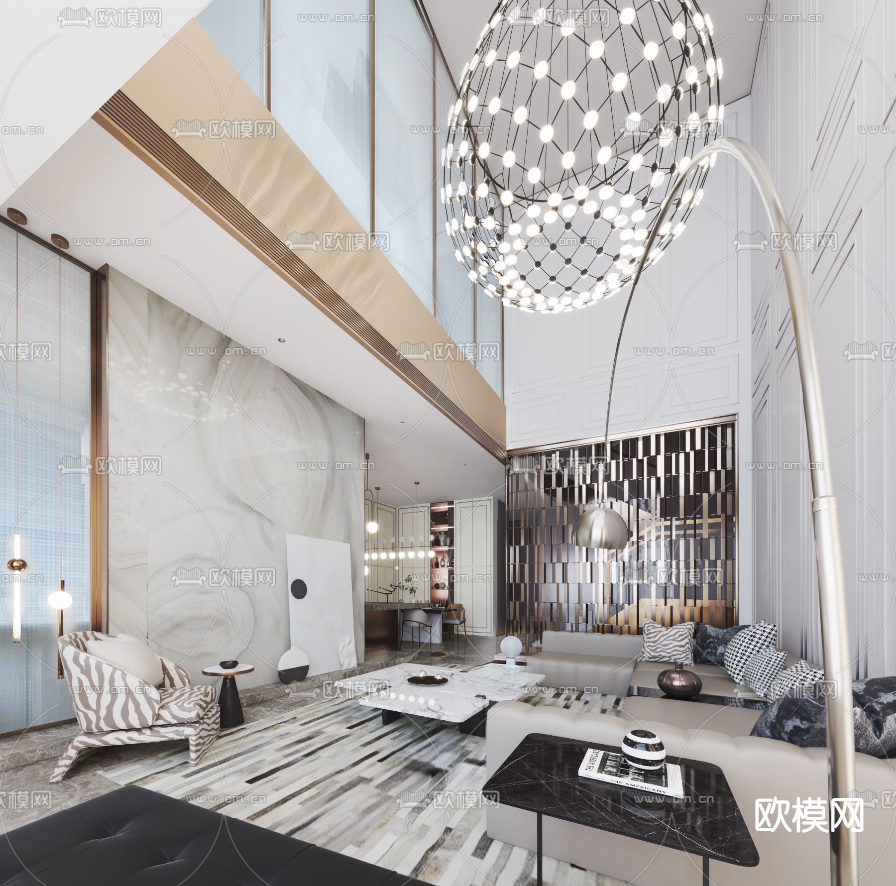 壹舍设计 天津招商贝肯山橡实园别墅样板间su模型下载