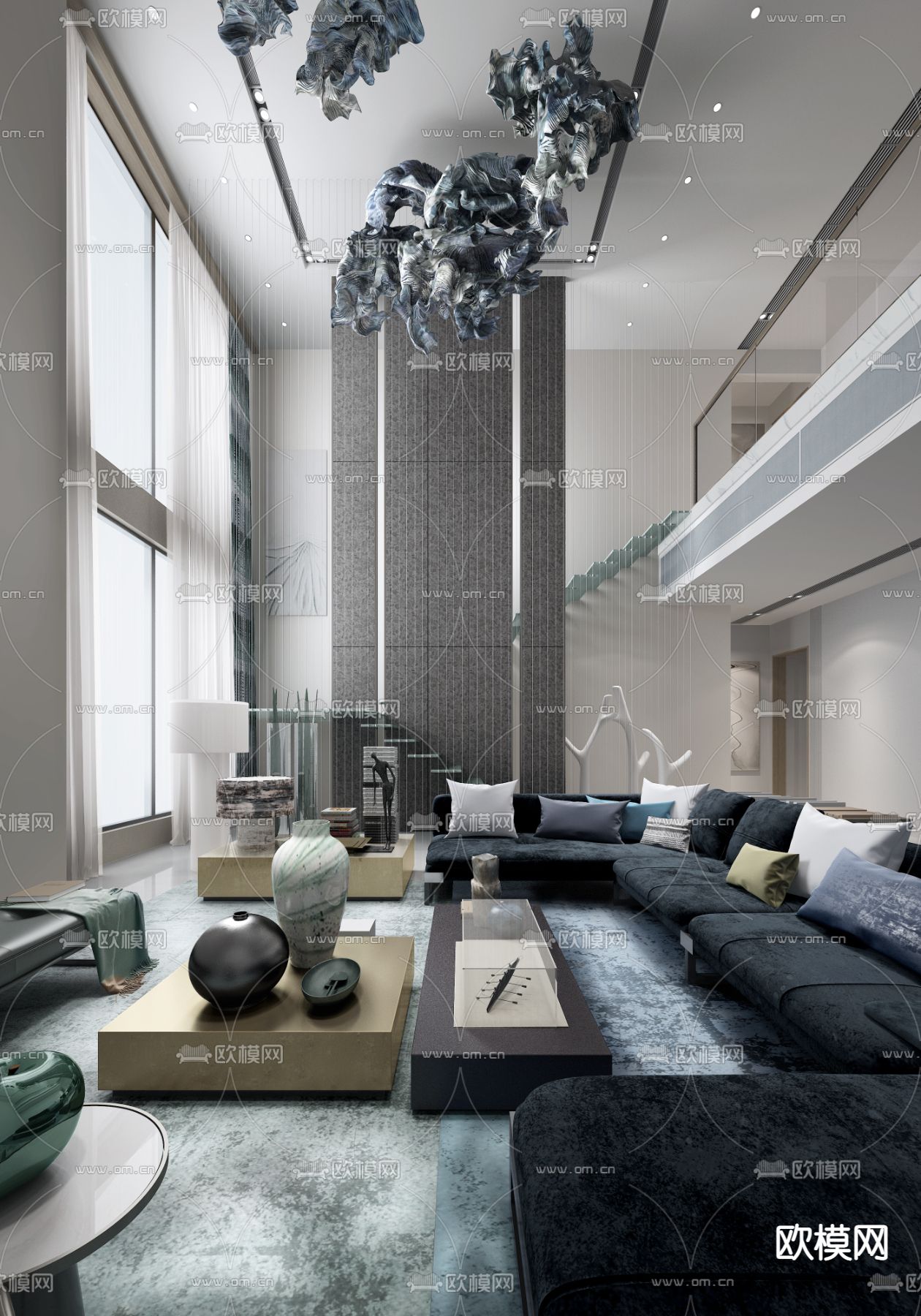 黄志达 深圳半岛城邦顶层复式别墅su模型下载