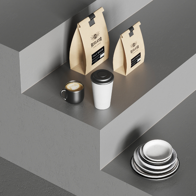  咖啡 咖啡杯su模型 