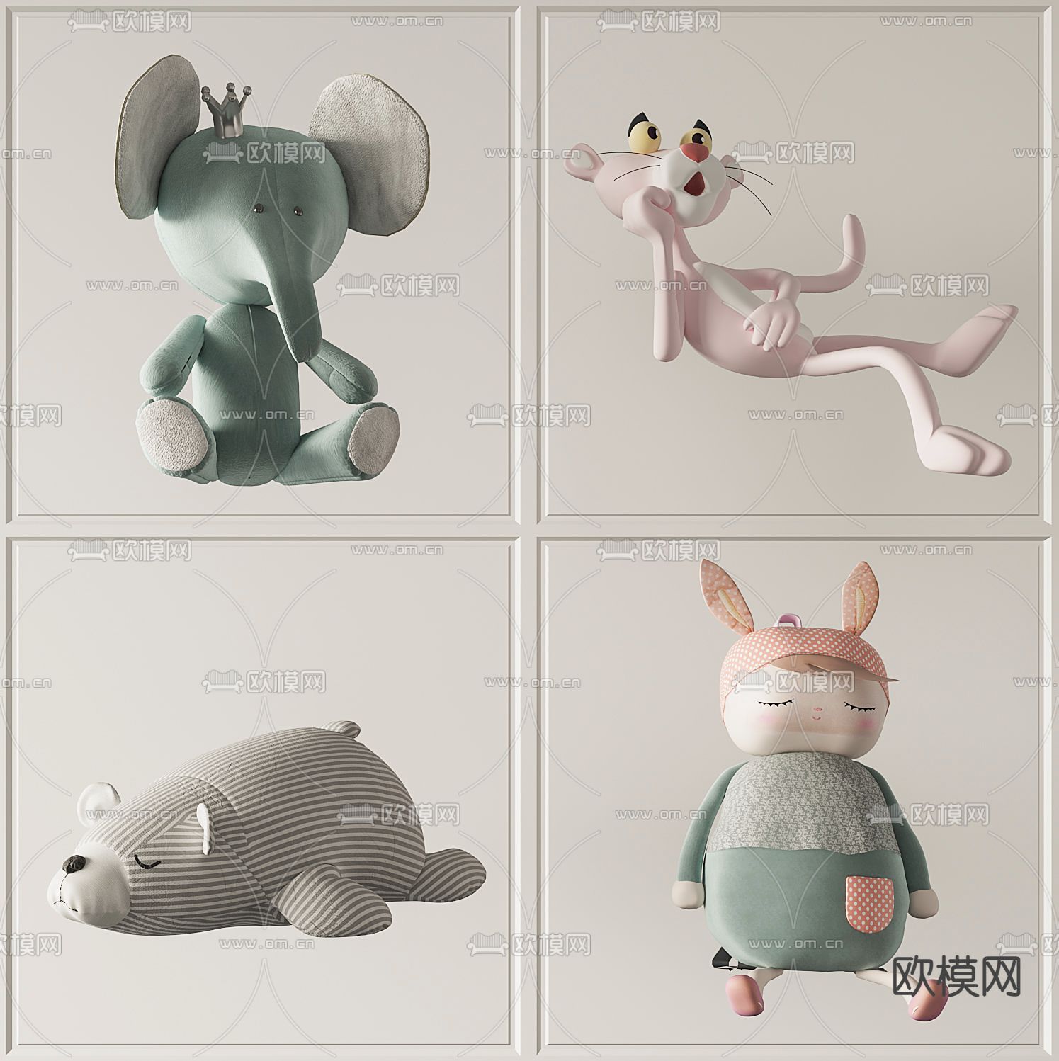 儿童毛绒玩偶3d模型下载