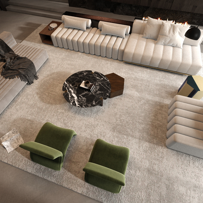  米洛提Minotti 组合沙发su模型 