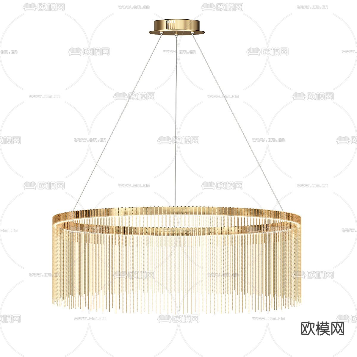 轻奢环形吊灯3d模型下载