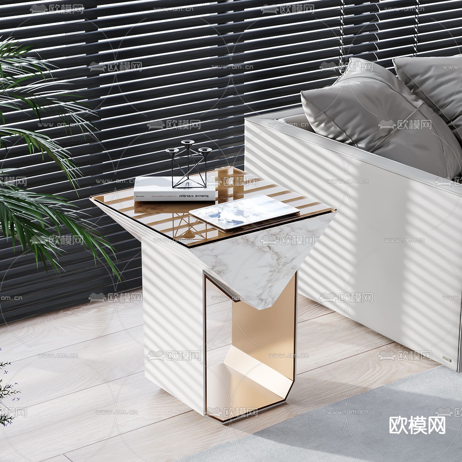 现代边几角几3d模型
