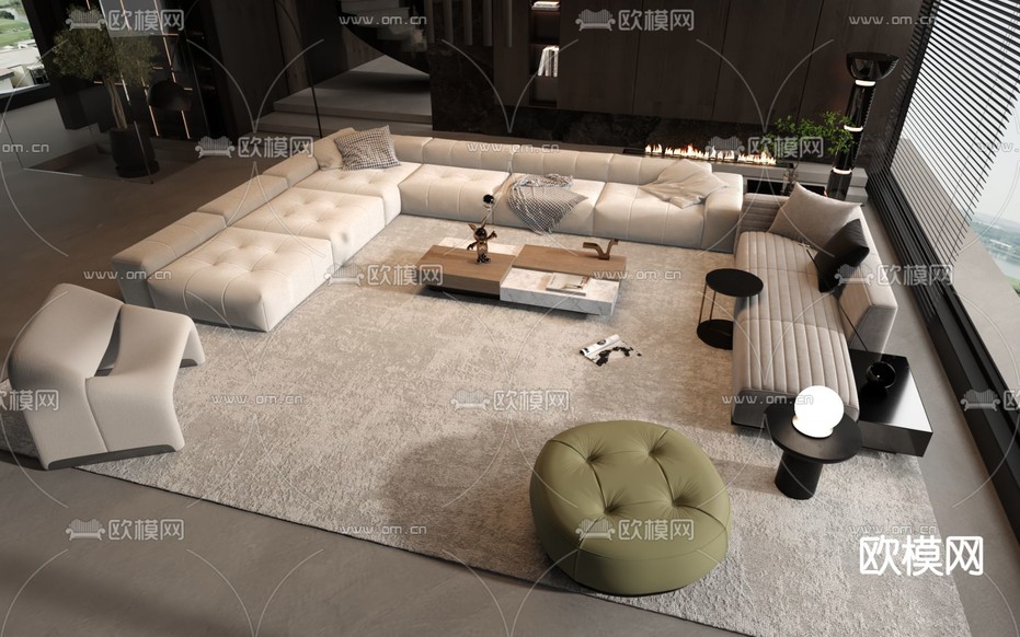 Minotti 组合沙发3d模型下载