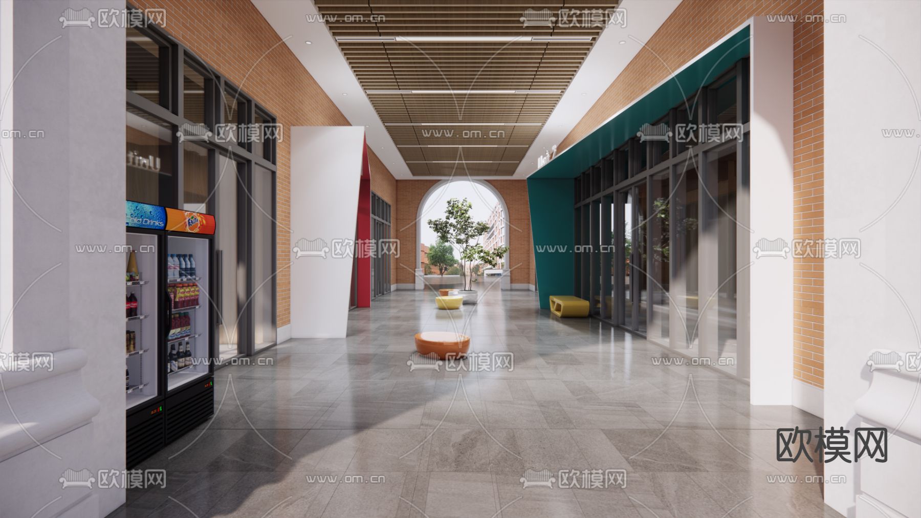 公司架空层休息区su模型下载（渲染图1）