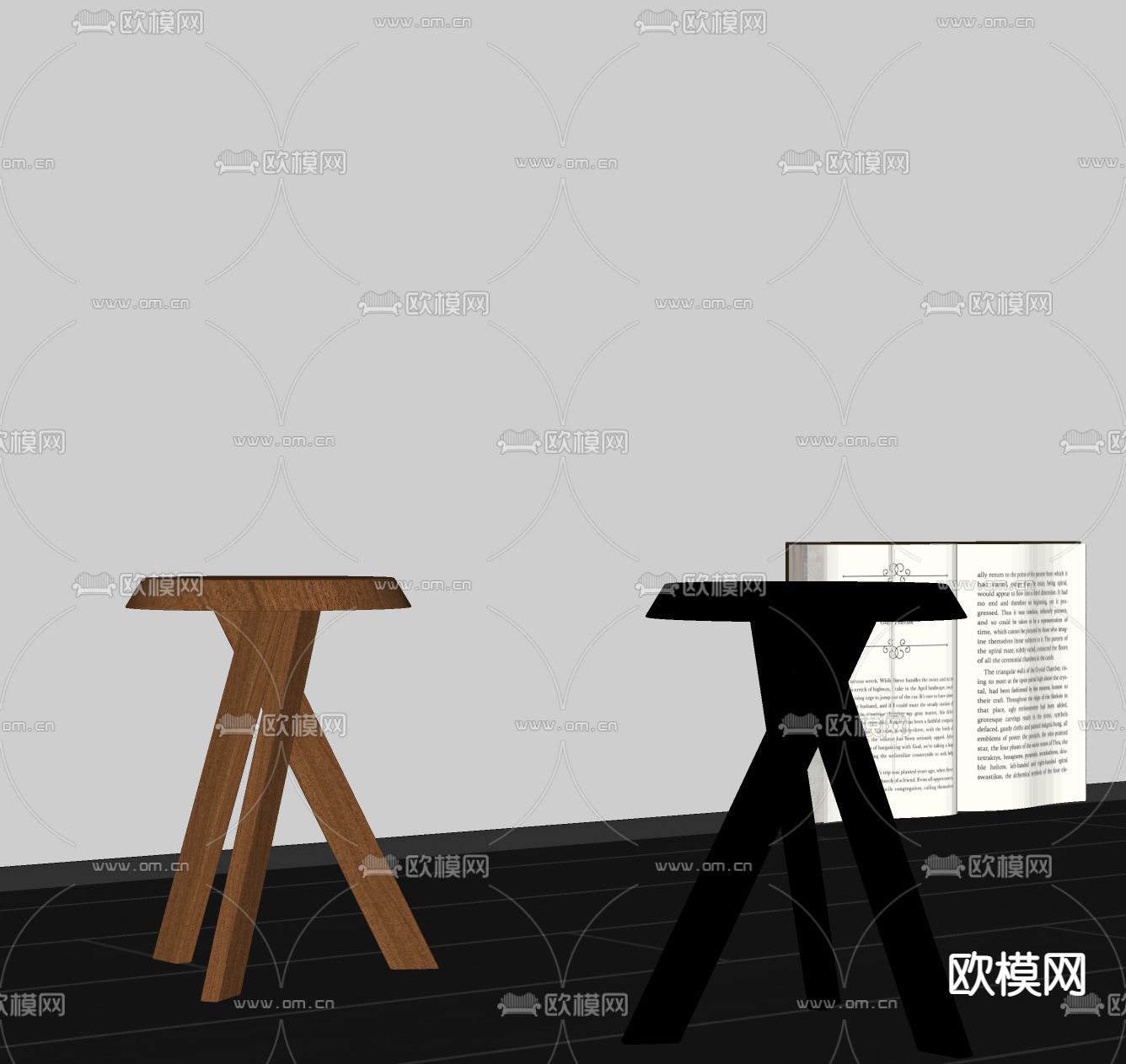 现代圆凳 凳子 矮凳su模型