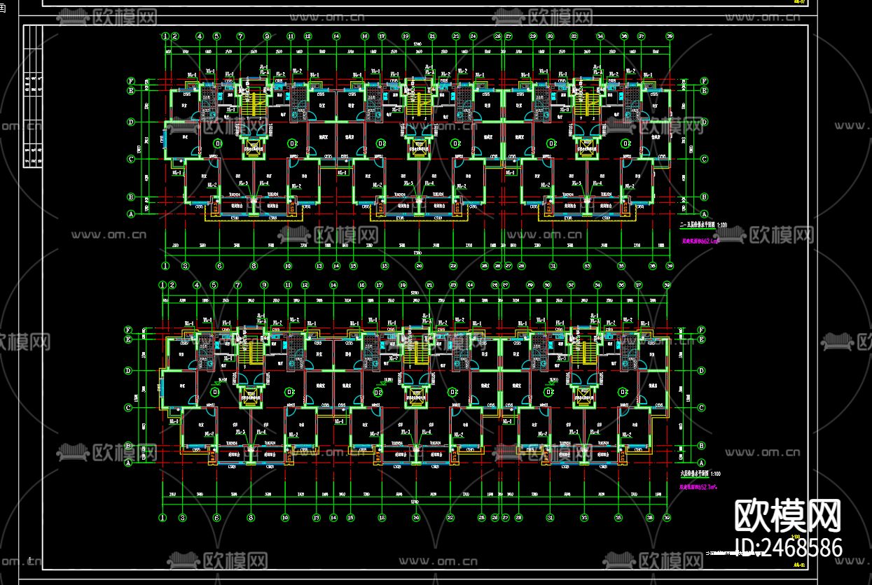 都锦苑小区1号楼给排水及水灭火系统CAD施工图下载（渲染图4）