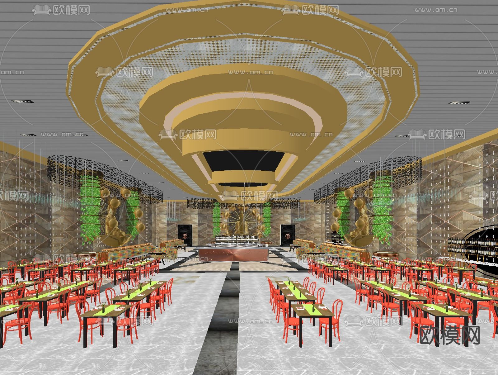 东南亚快餐厅su模型下载（渲染图3）