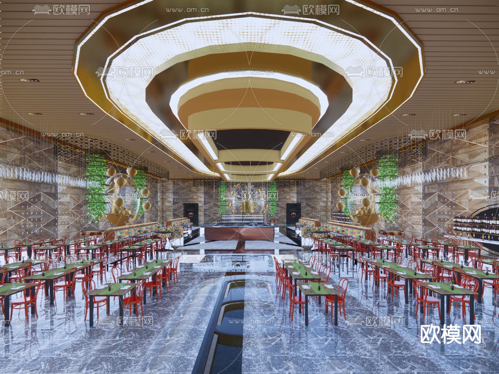 东南亚快餐厅su模型下载（渲染图1）