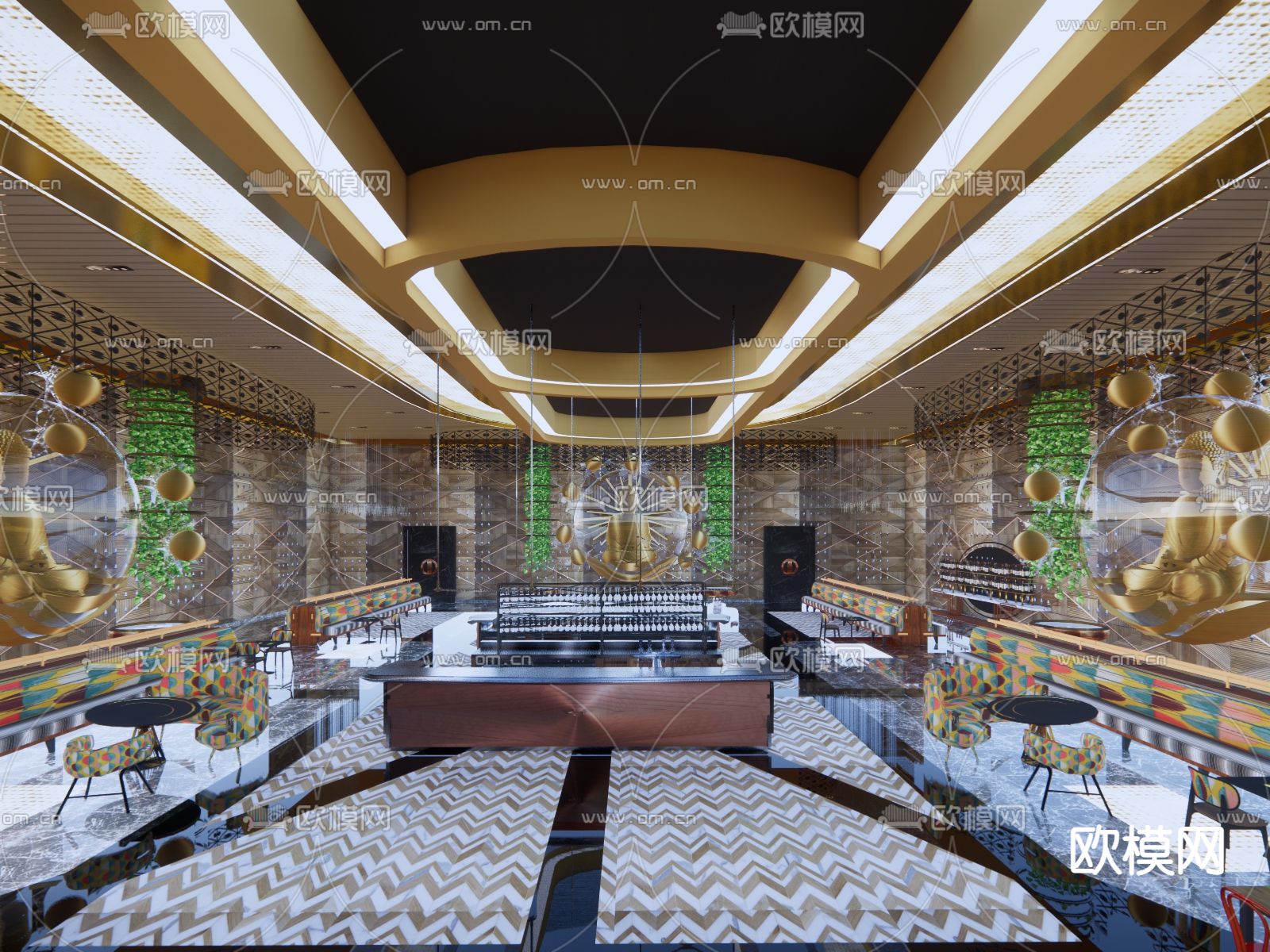 东南亚快餐厅su模型下载（渲染图4）