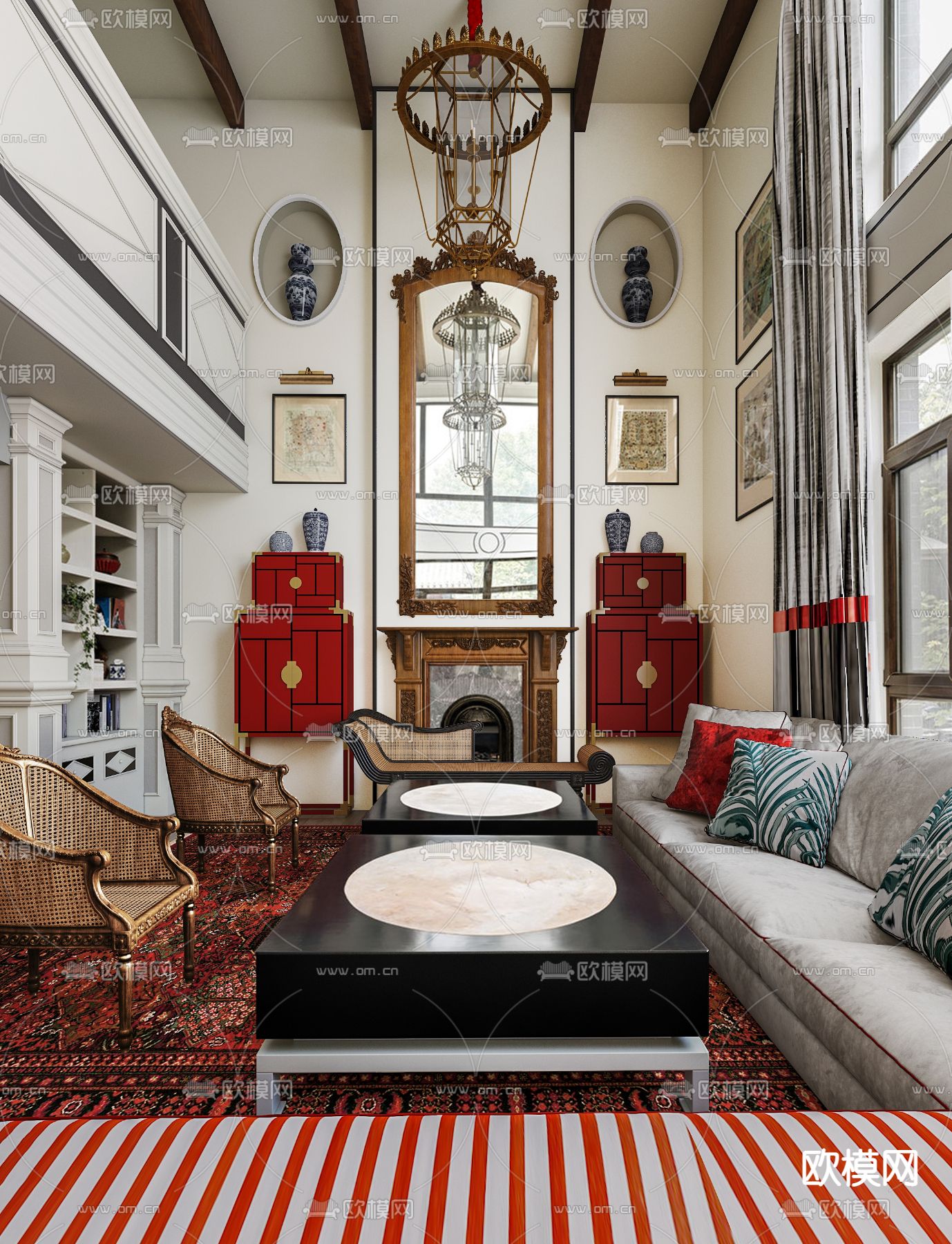 北京中法混搭别墅私宅su模型下载