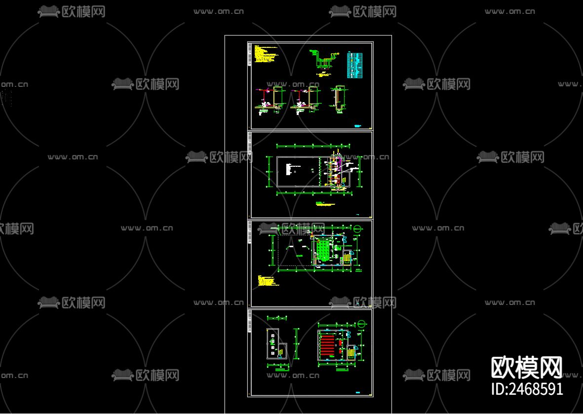 上塘龙井小区二次供水泵房给排水CAD施工图下载（渲染图1）
