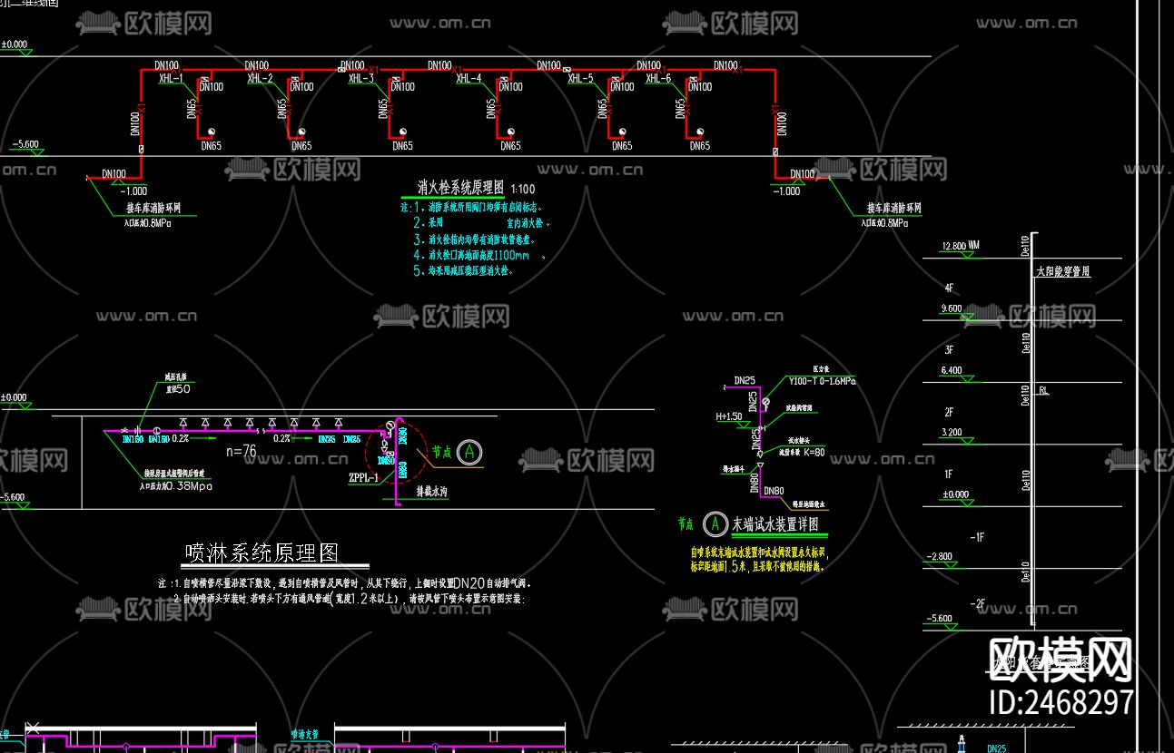 雍璟府22号给排书CAD施工图下载（渲染图4）