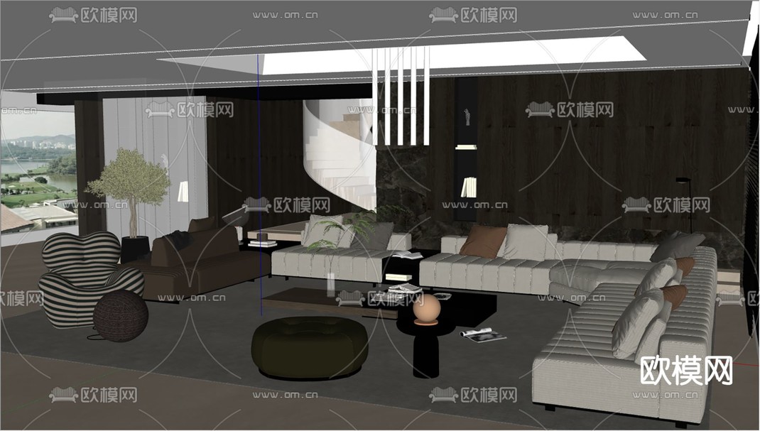 米洛提Minotti 组合沙发su模型下载_ID12295310_sketchup模型下载-欧模网