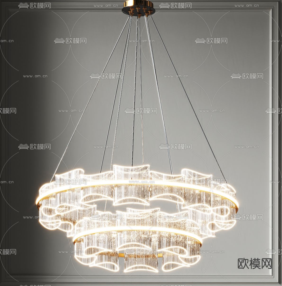水晶吊灯 大厅灯3d模型下载（渲染图3）