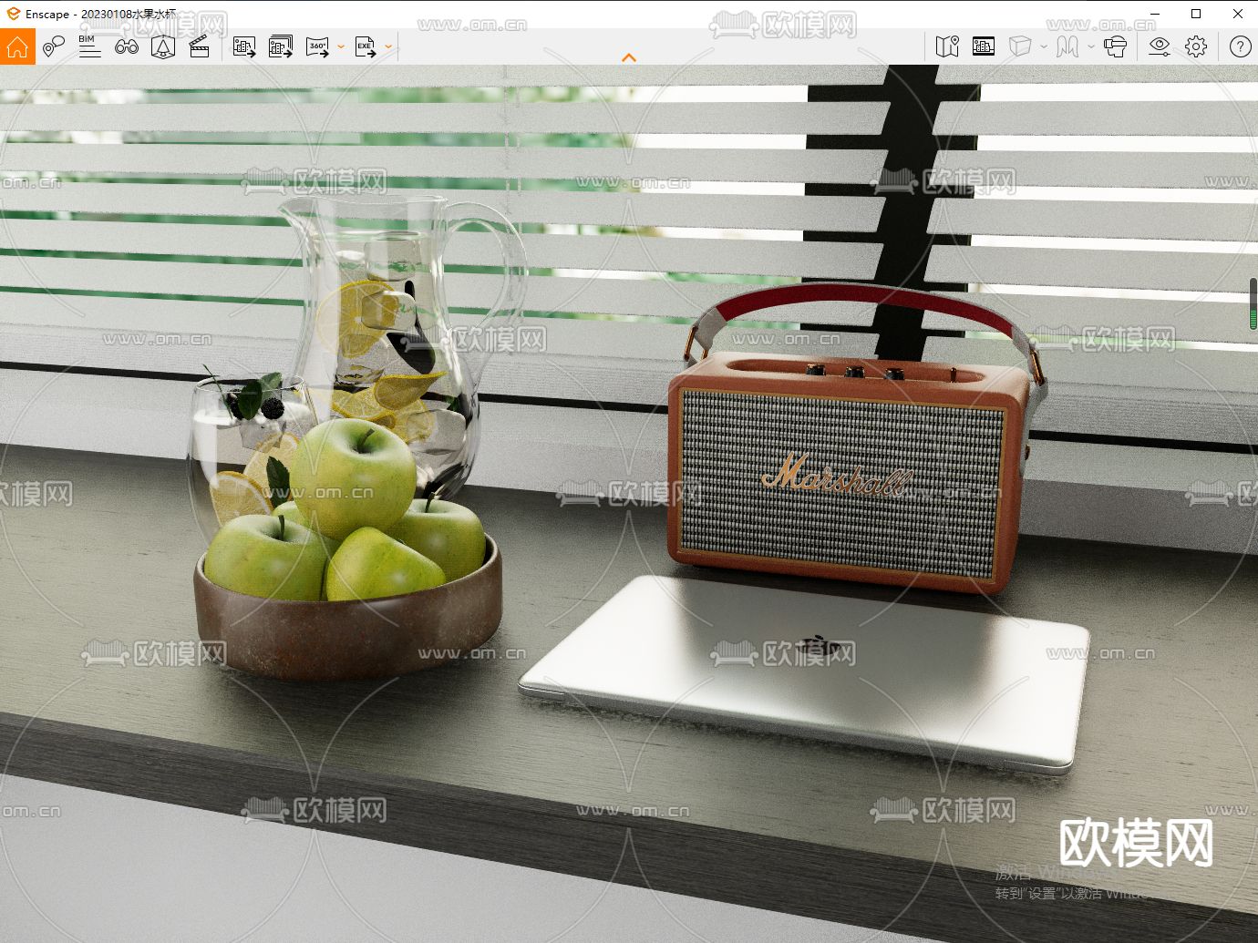 苹果水果 摆件 音响 su模型下载（渲染图2）