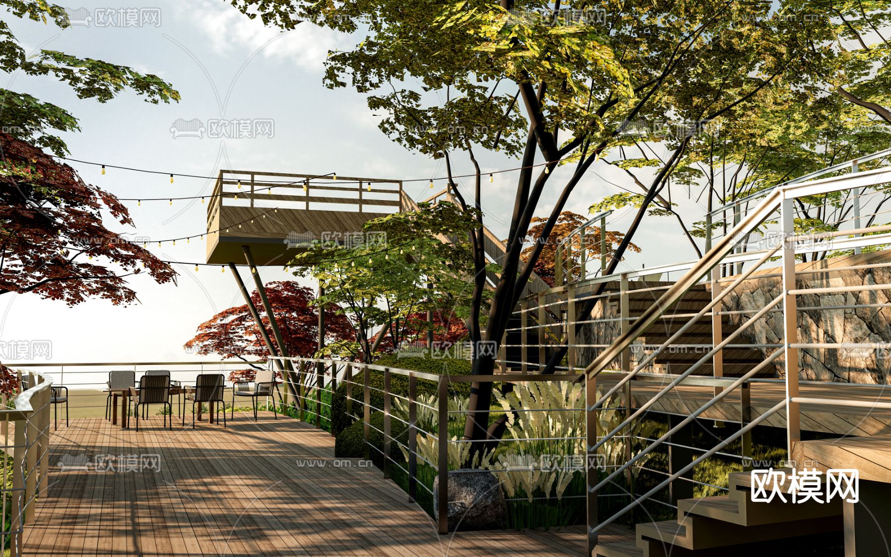 山地景观 山地公园su模型下载（渲染图2）