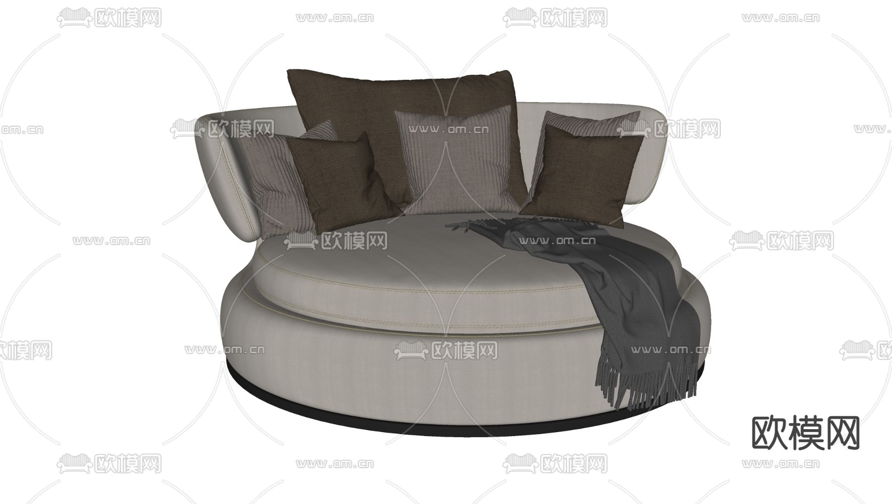 Maxalto 圆形沙发su模型下载（渲染图2）
