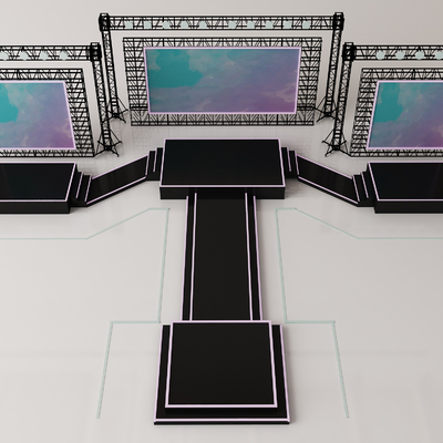  演唱会舞台 灯光舞台 T台su模型 