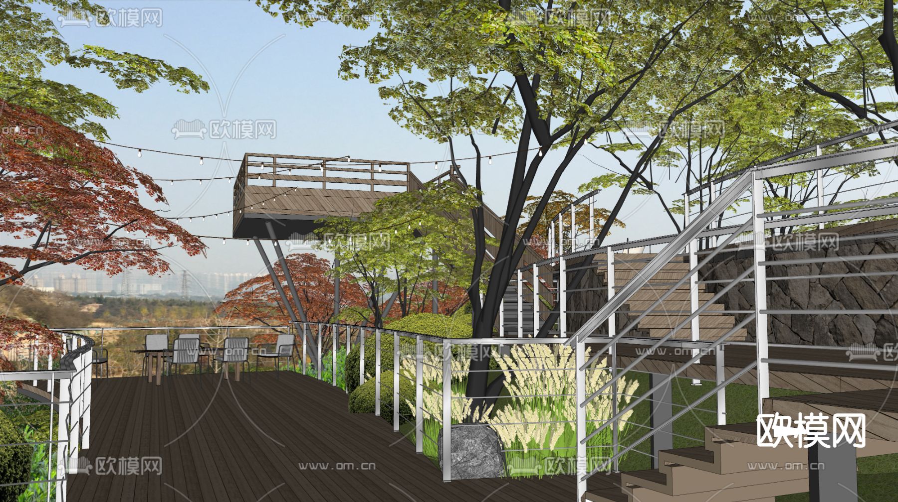 山地景观 山地公园su模型下载（渲染图3）