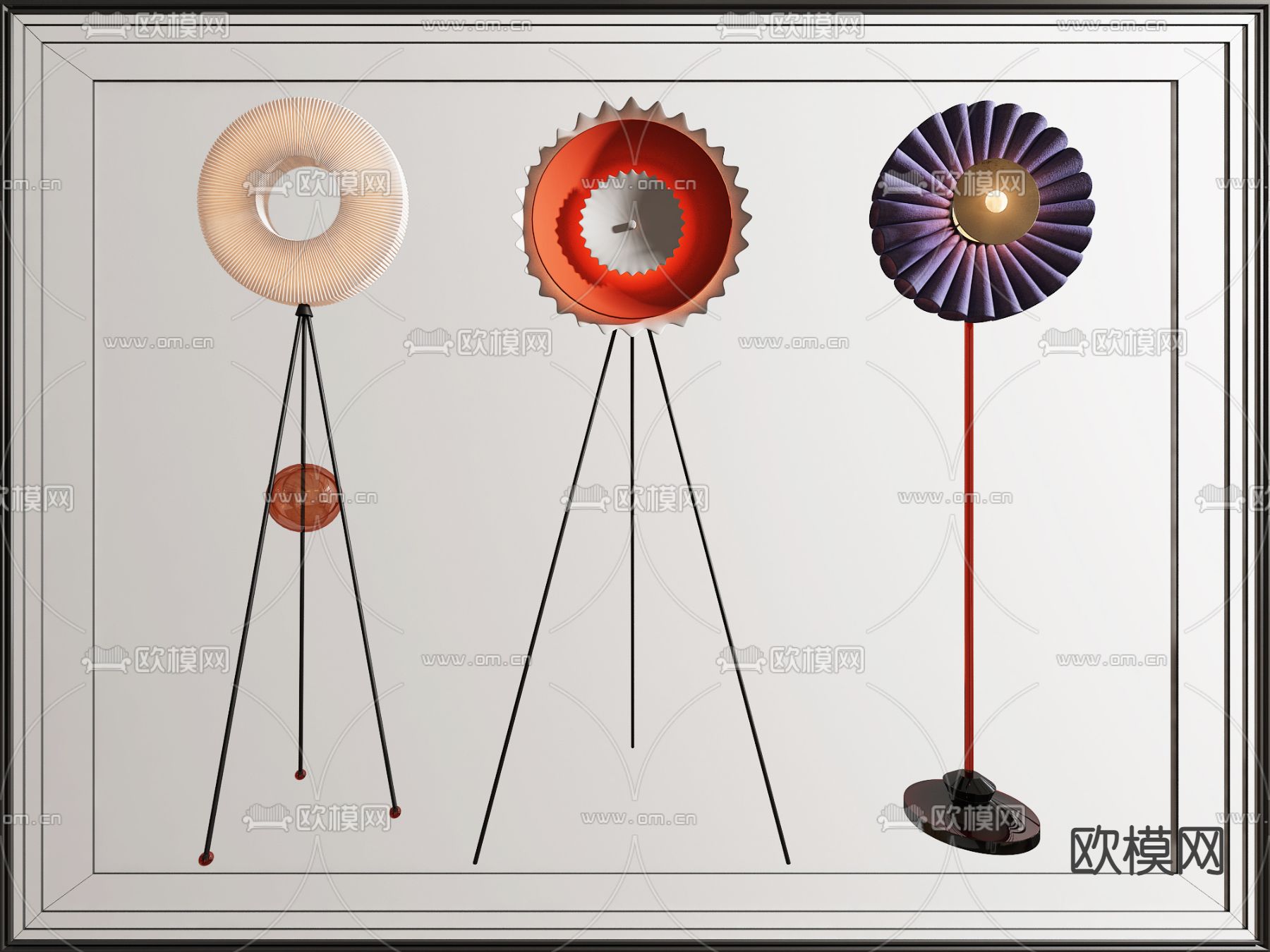 太阳花落地灯3d模型下载