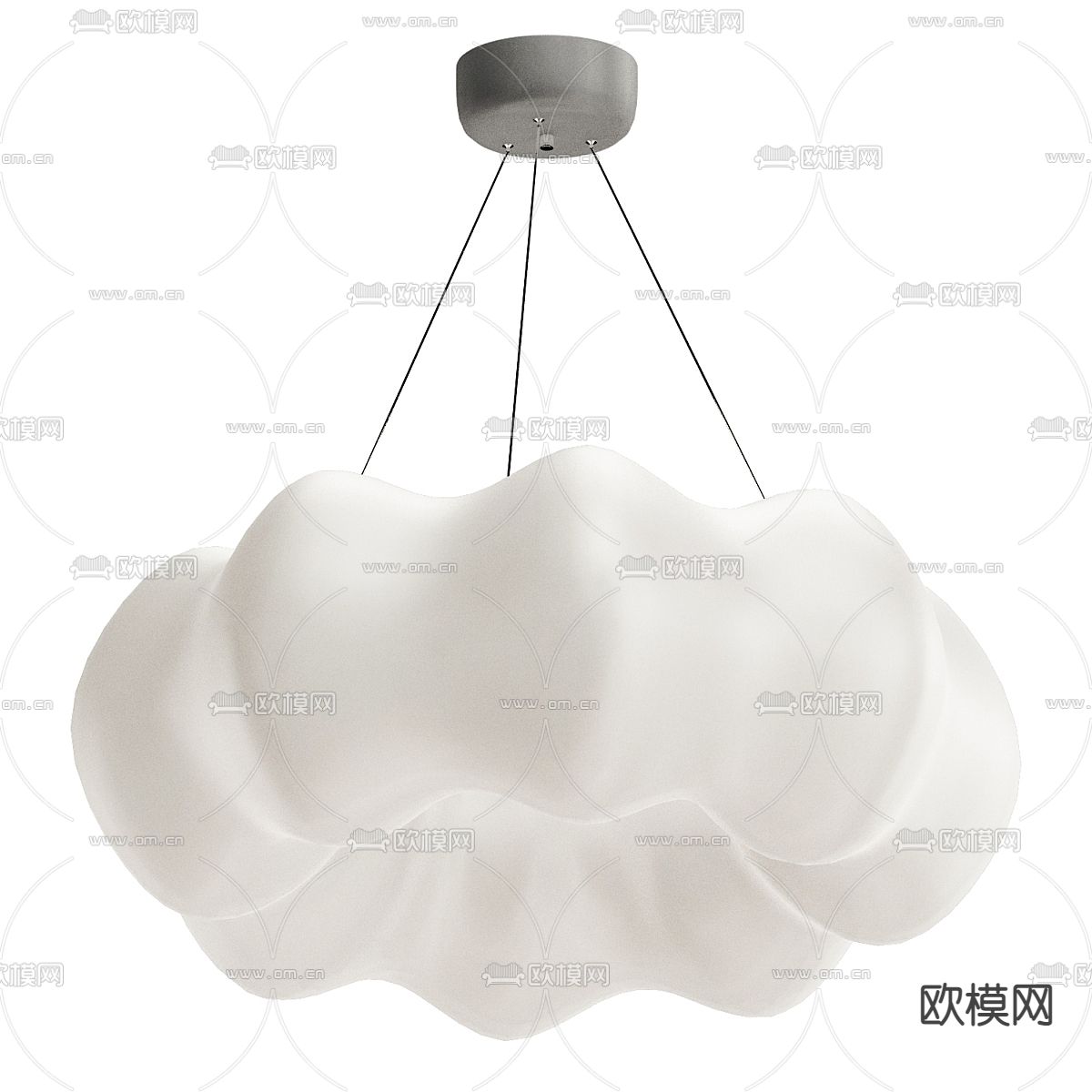 奶油风吊灯3d模型下载（渲染图2）