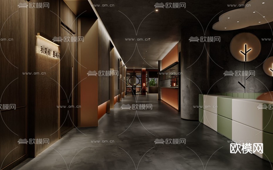 火鍋店 中餐廳3d模型下載(渲染圖6)
