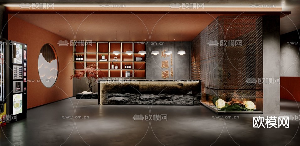 火鍋店 中餐廳3d模型下載(渲染圖1)