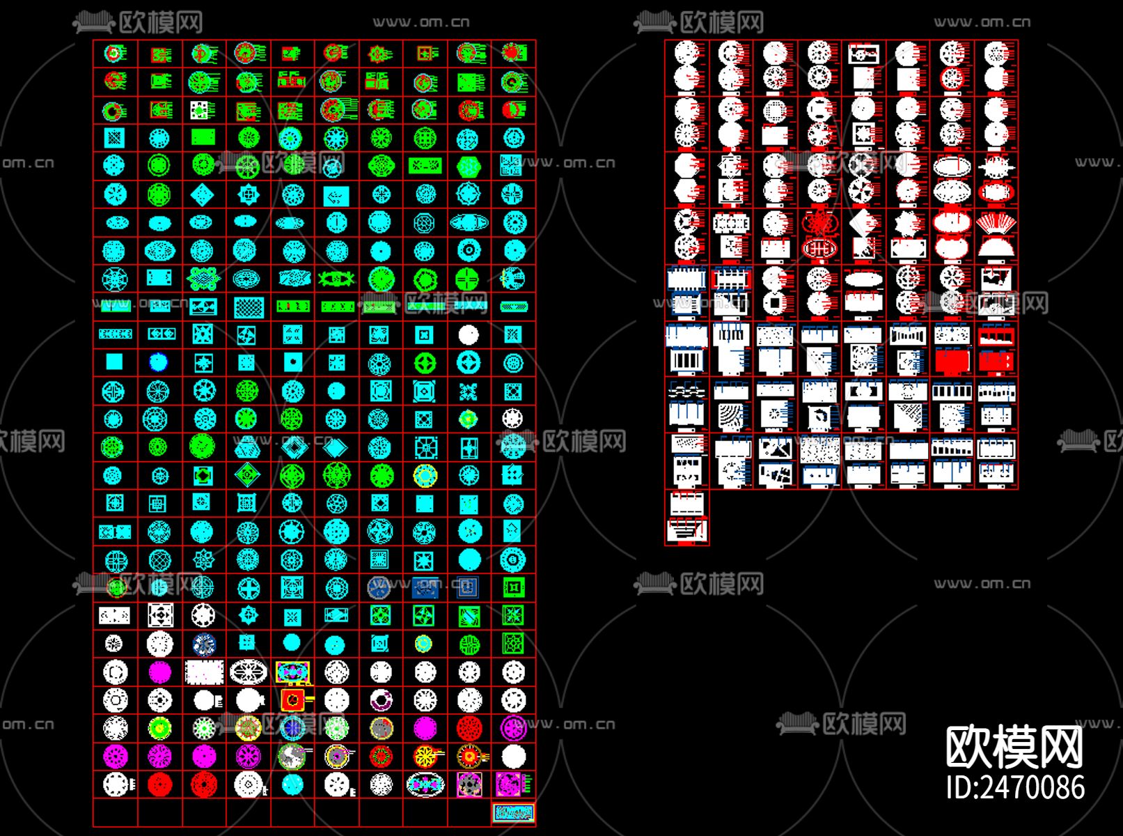 350款地面拼花图案CAD图库下载（渲染图2）