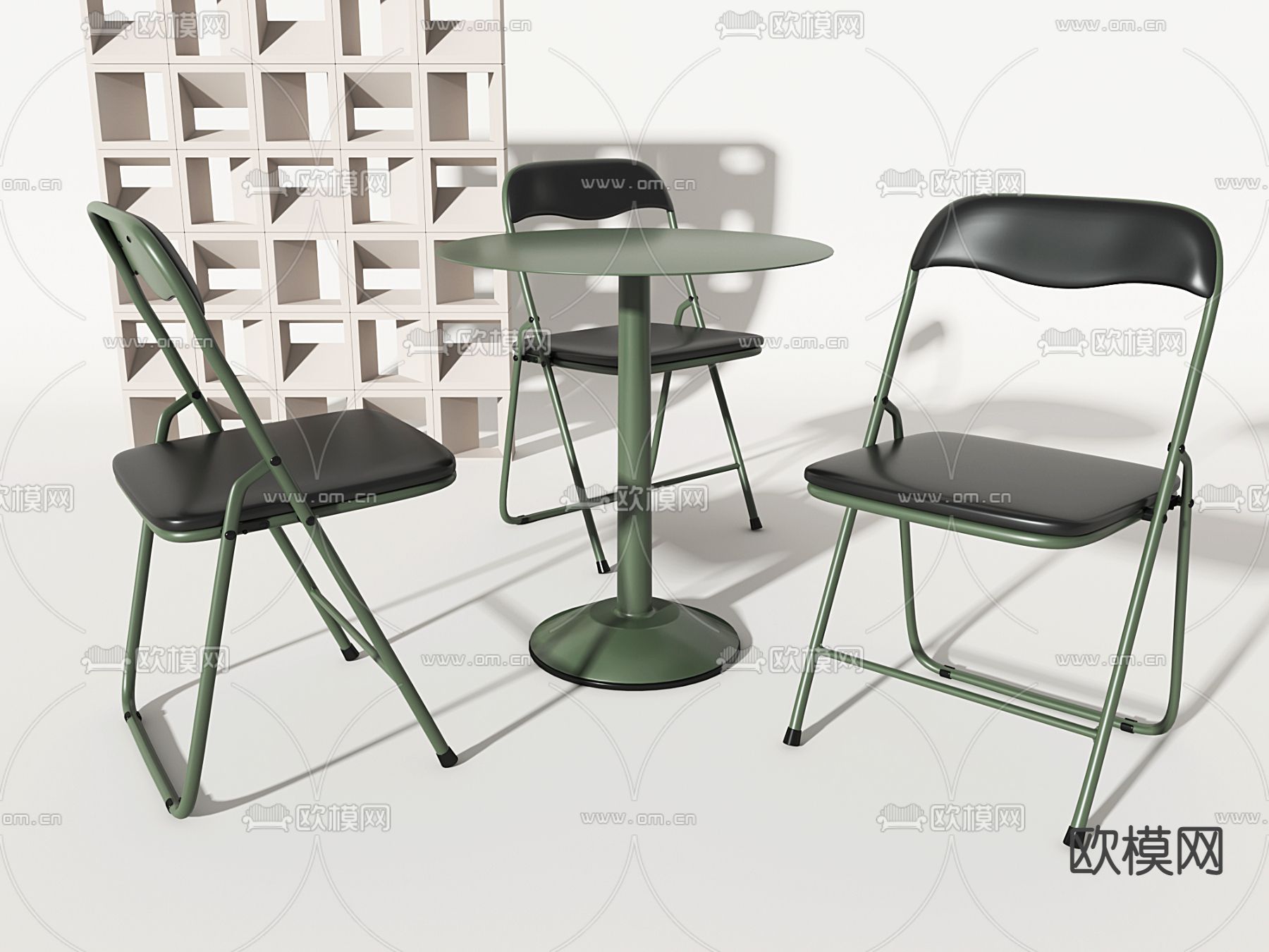 工业风休闲桌椅3d模型下载