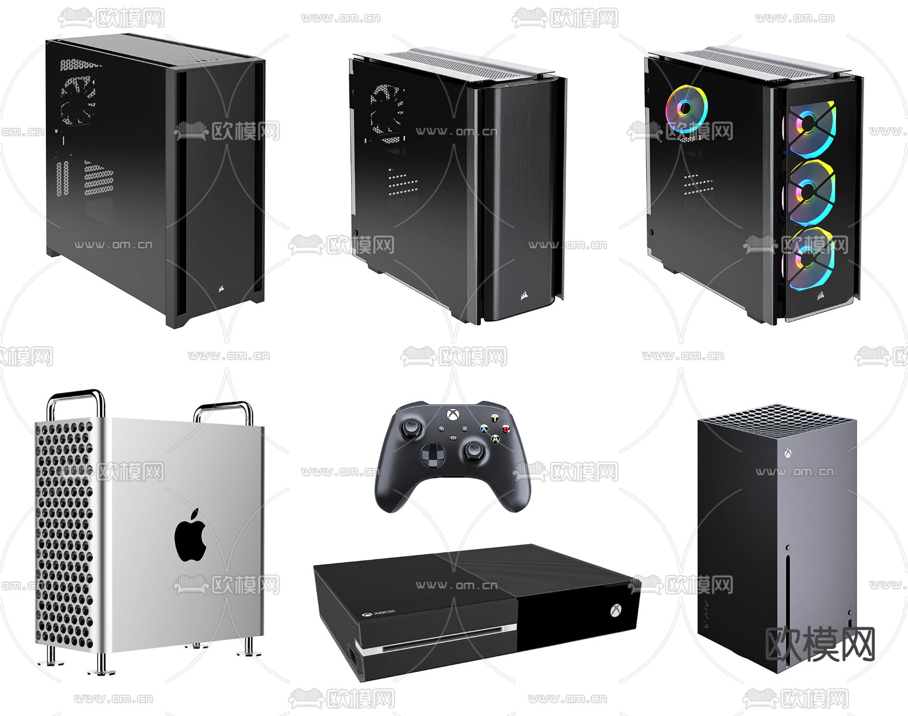电脑机箱 主机 游戏机 游戏手柄3d模型下载