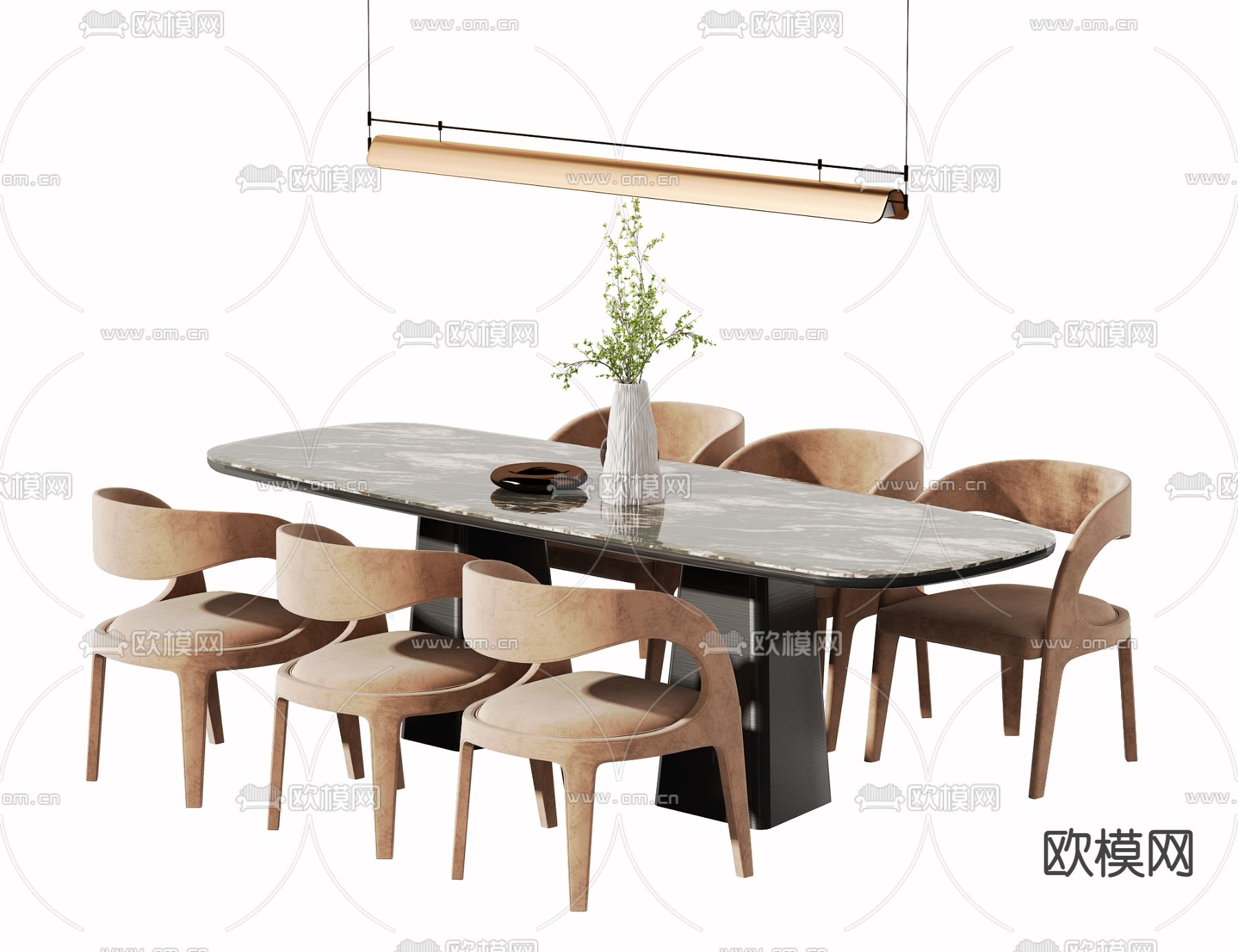 现代餐桌椅3d模型下载