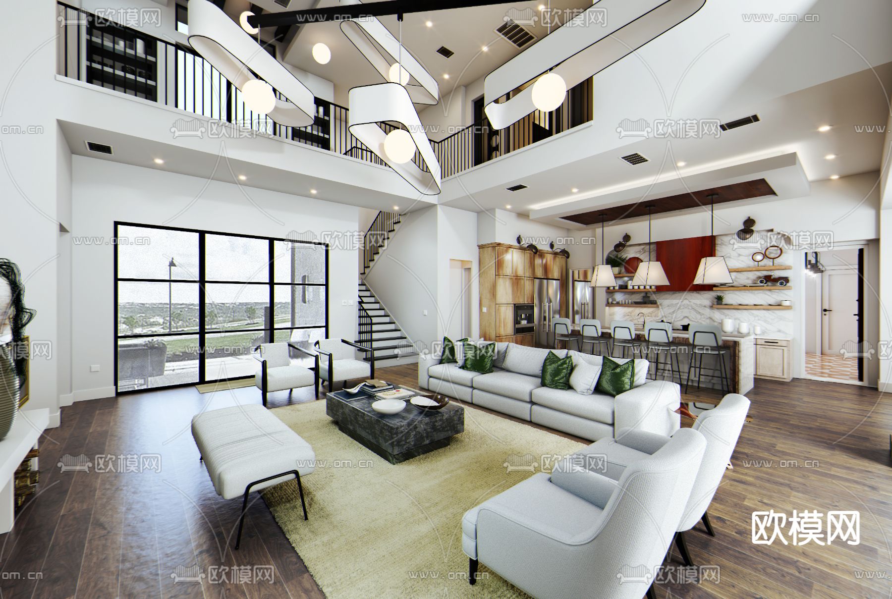 唯想国际设计 深圳小元里联合办公室su模型下载