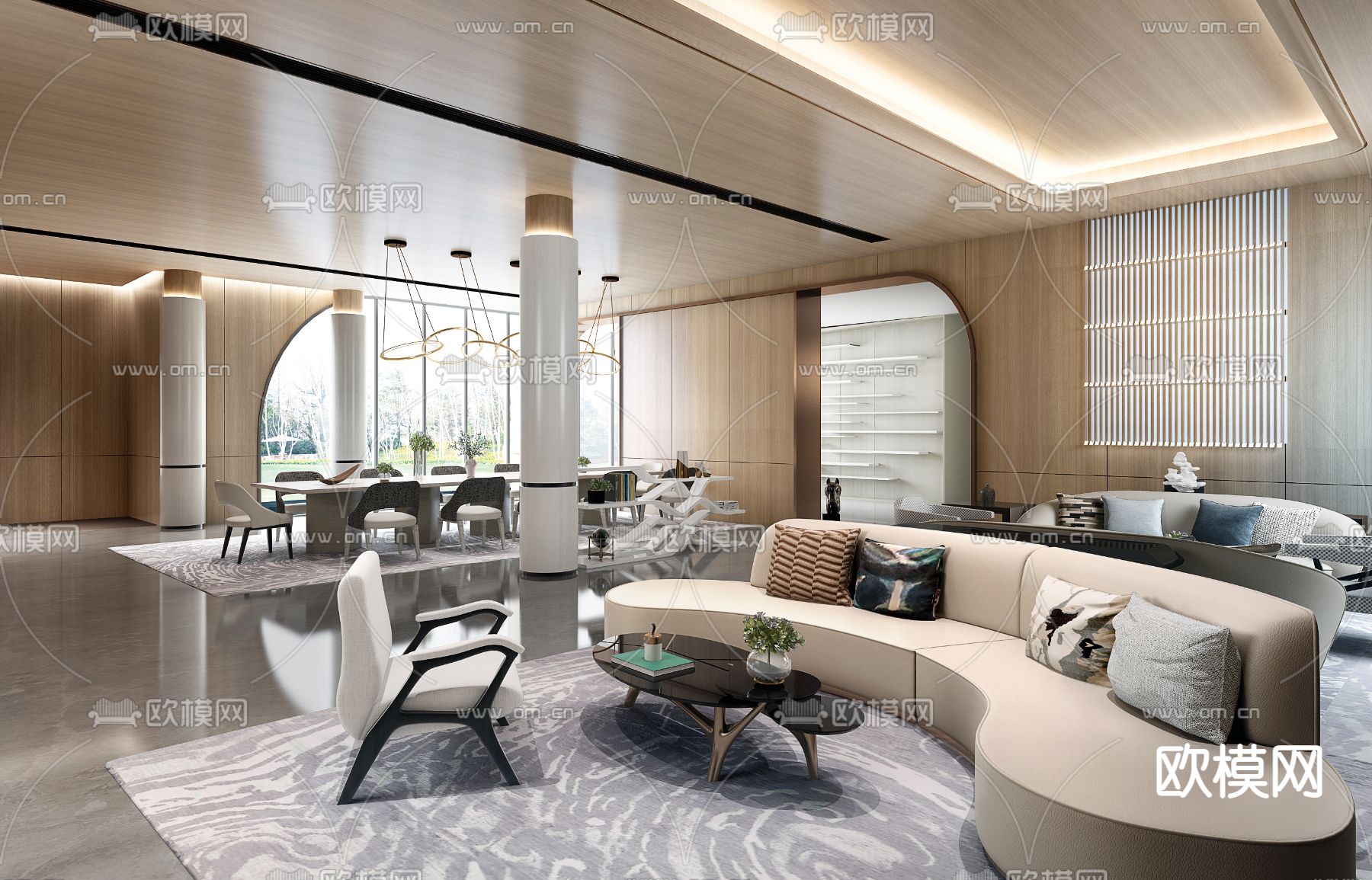 HWCD设计 浙江绿城 · 晓风印月售楼处SU模型下载_ID12297436_sketchup模型下载-欧模网