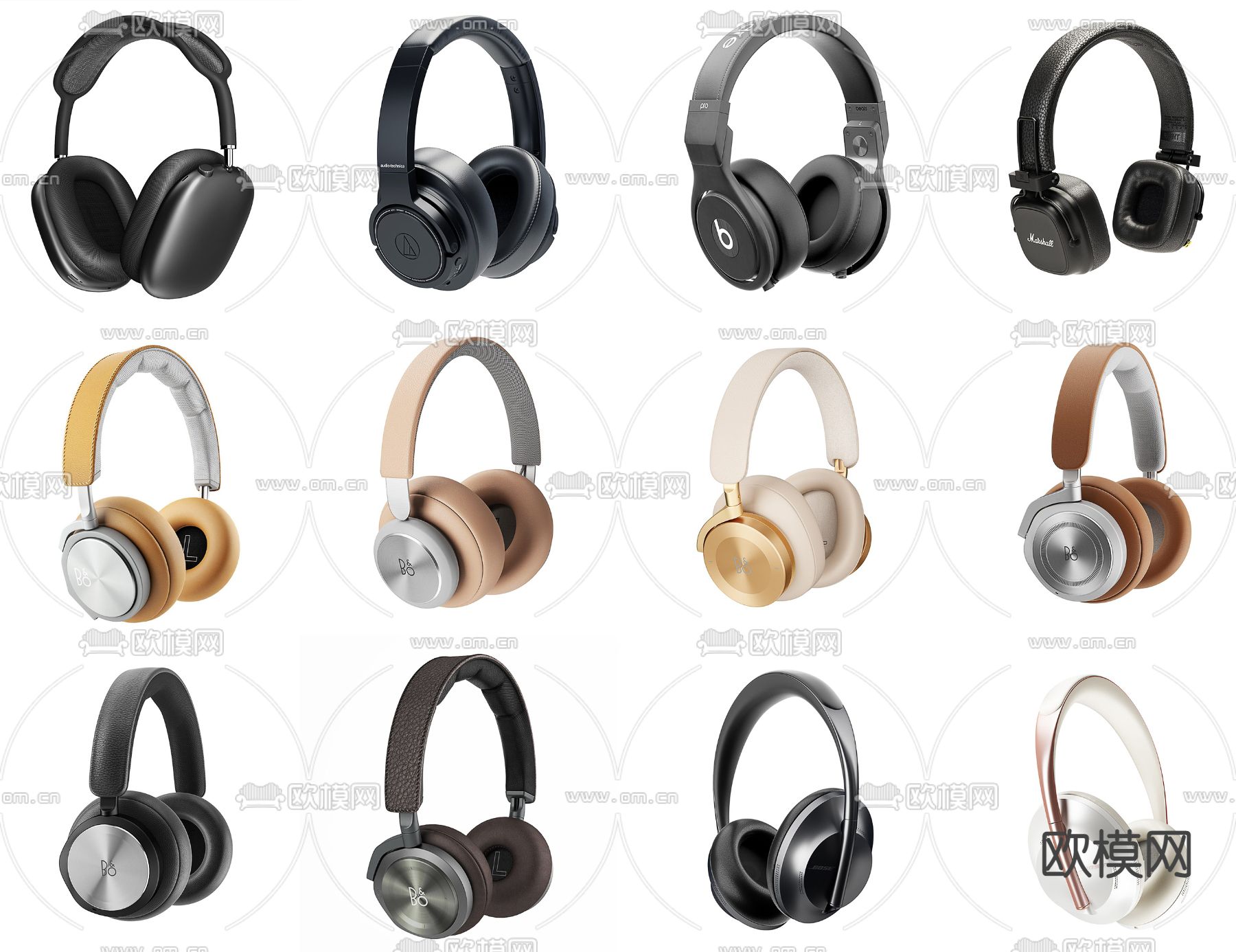 头戴式耳机 耳麦3d模型下载