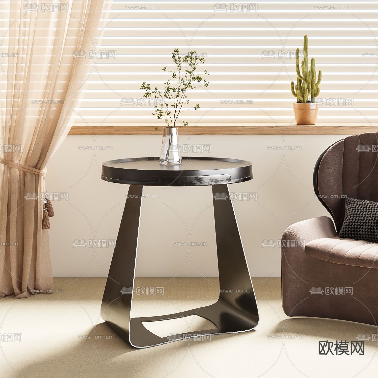 现代边几 角几 圆几3d模型下载