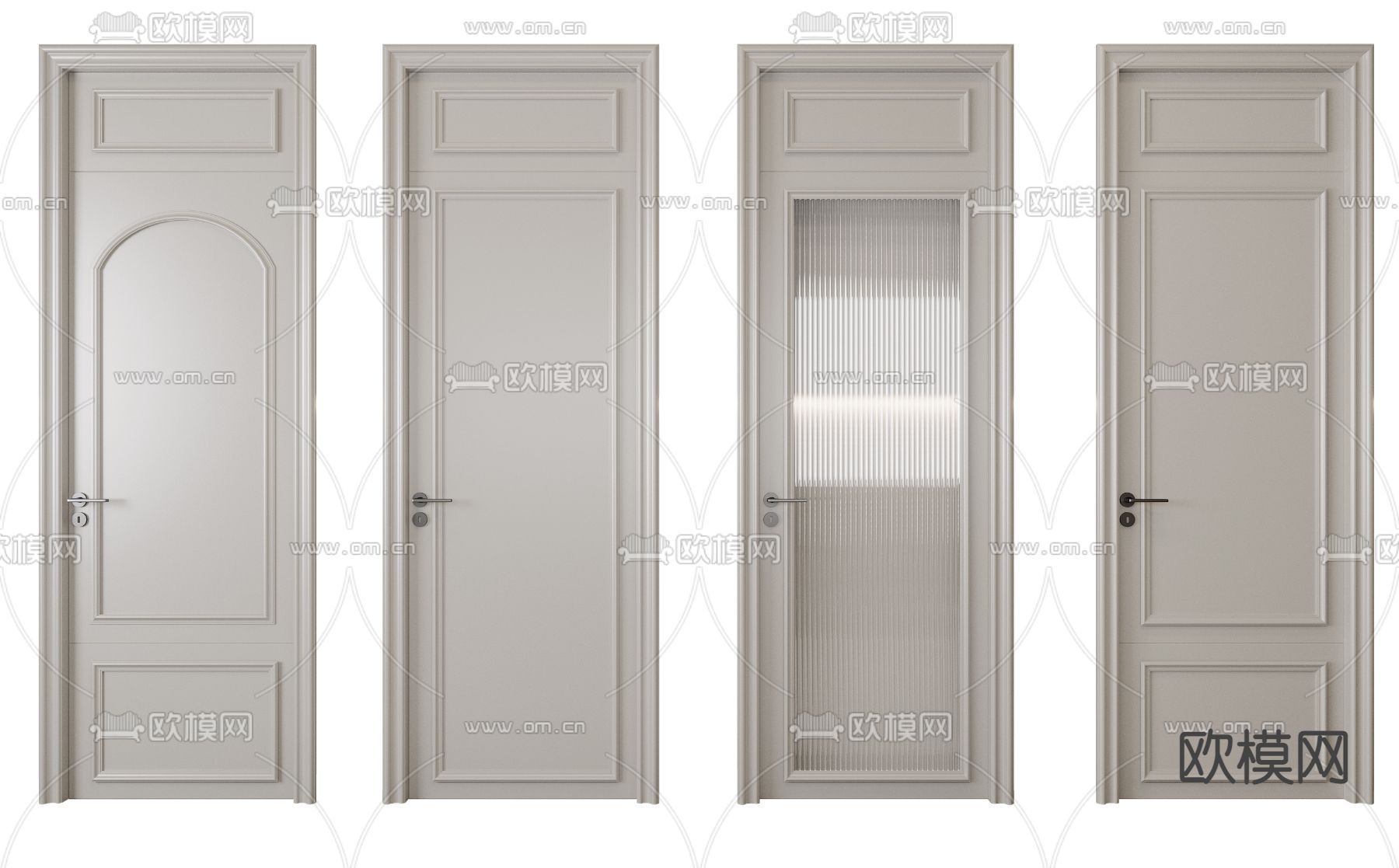 法式通顶门 单开门 烤漆门su模型下载