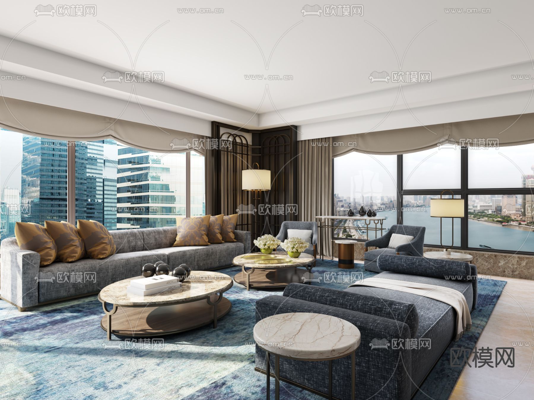 傅厚民设计- 香港瑞吉酒店豪华客房su模型下载