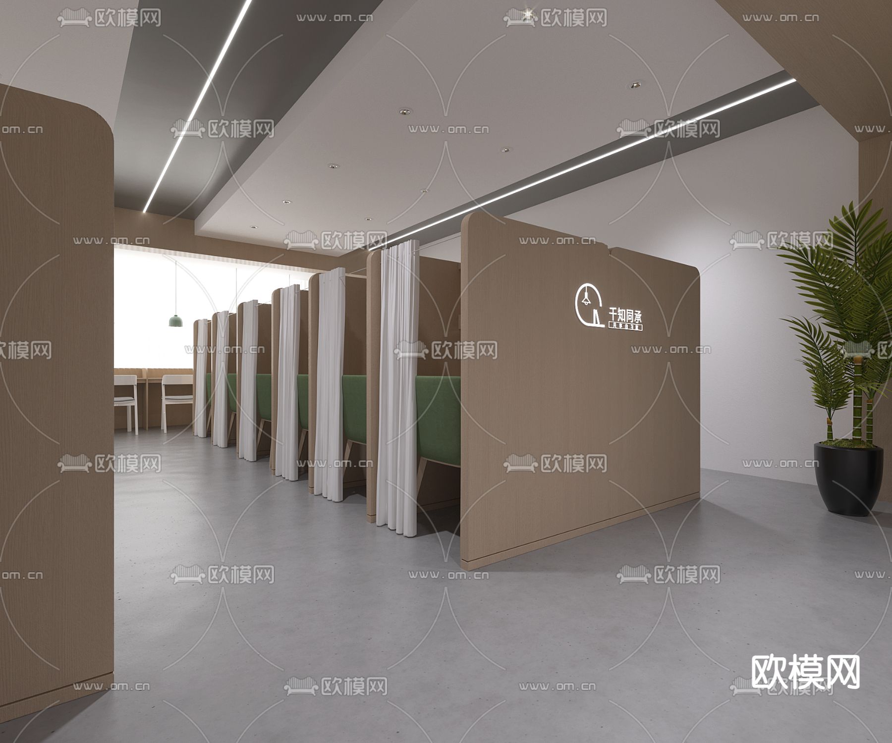 图书馆 共享自习室免费3d模型下载（渲染图4）