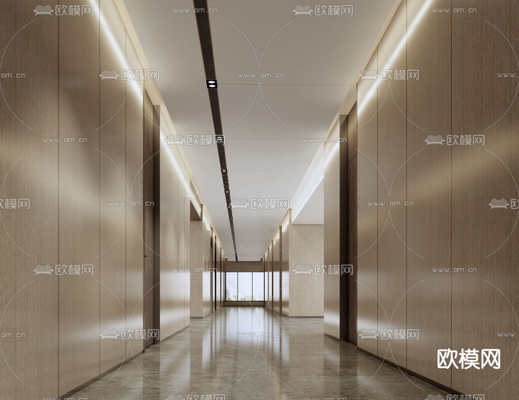 现代公寓走廊过道su模型下载_ID12297542_sketchup模型下载-欧模网