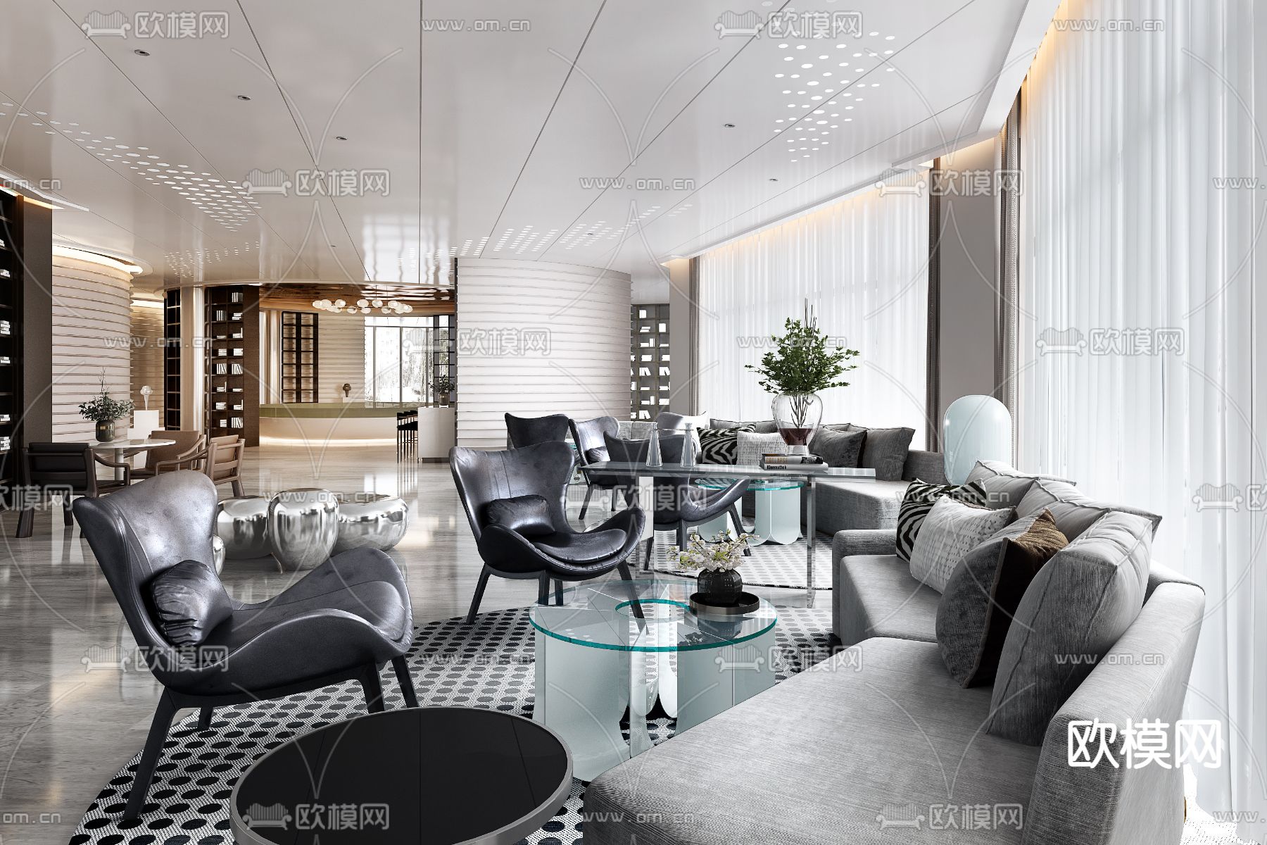 SCD郑树芬设计 中央·雲璟售楼处su模型下载