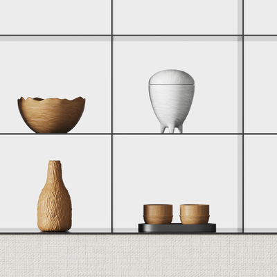  现代陶罐 土陶罐 瓶子 器皿su模型 