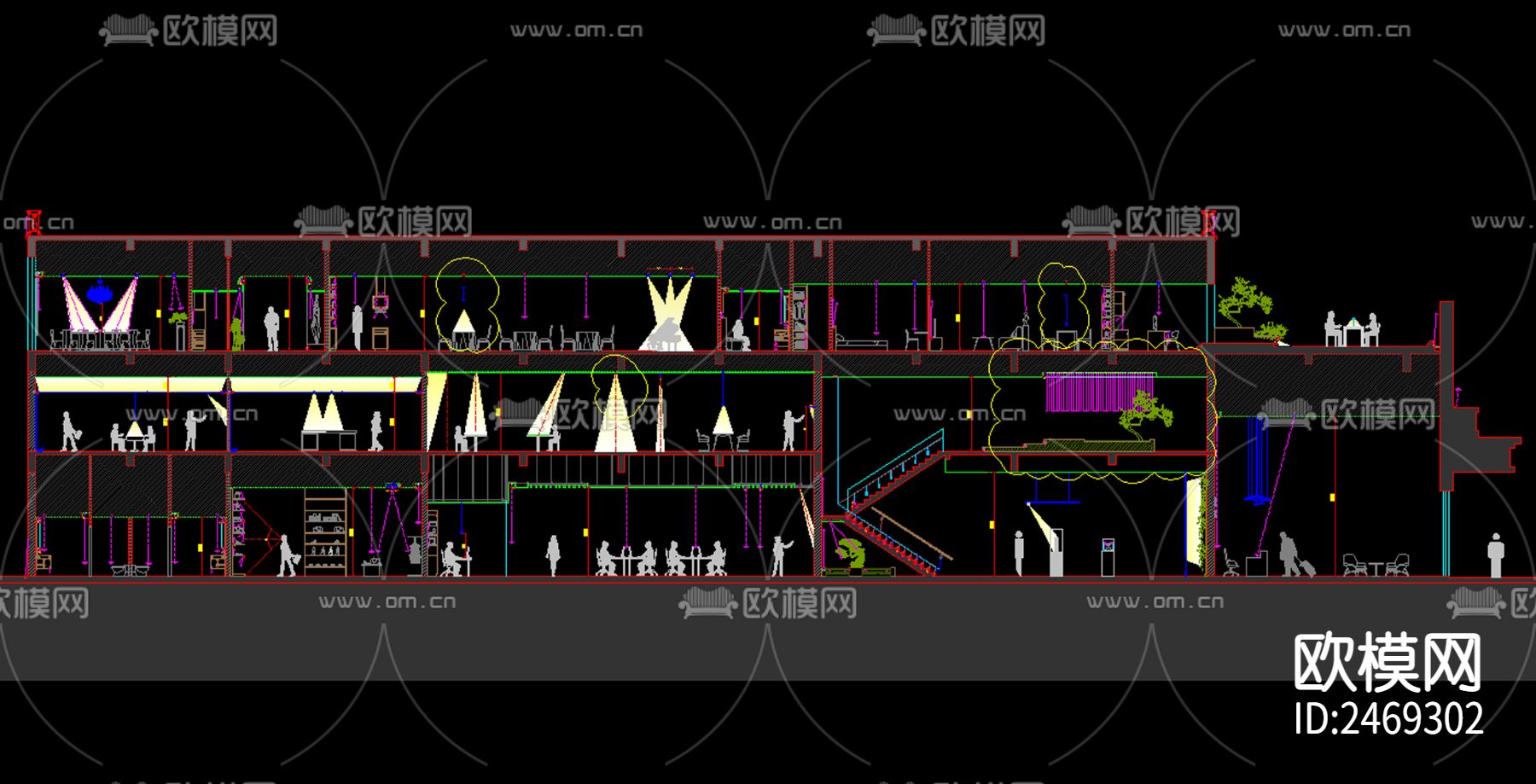 灯光节点设计CAD施工图下载
